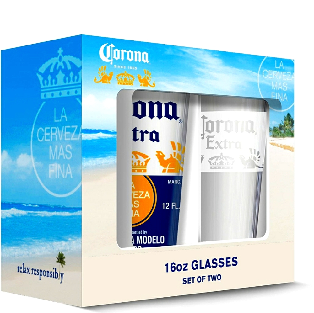 Corona pub glasses set of 2